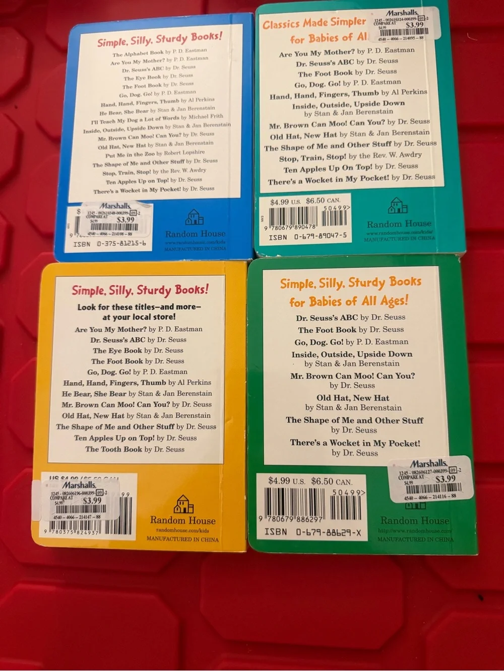 Dr. Seuss Bright and Early Board Books Set of 4 Toddler Books